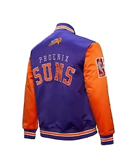 Mitchell & Ness Men's Purple Phoenix Suns Hardwood Classic Primetime Full-Snap Satin Jacket