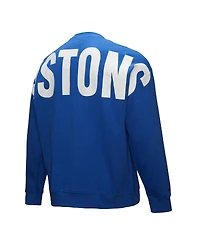 Mitchell & Ness Men's Blue Detroit Pistons Hardwood Classics There Back 2.0 Vintage Pullover Sweatshirt