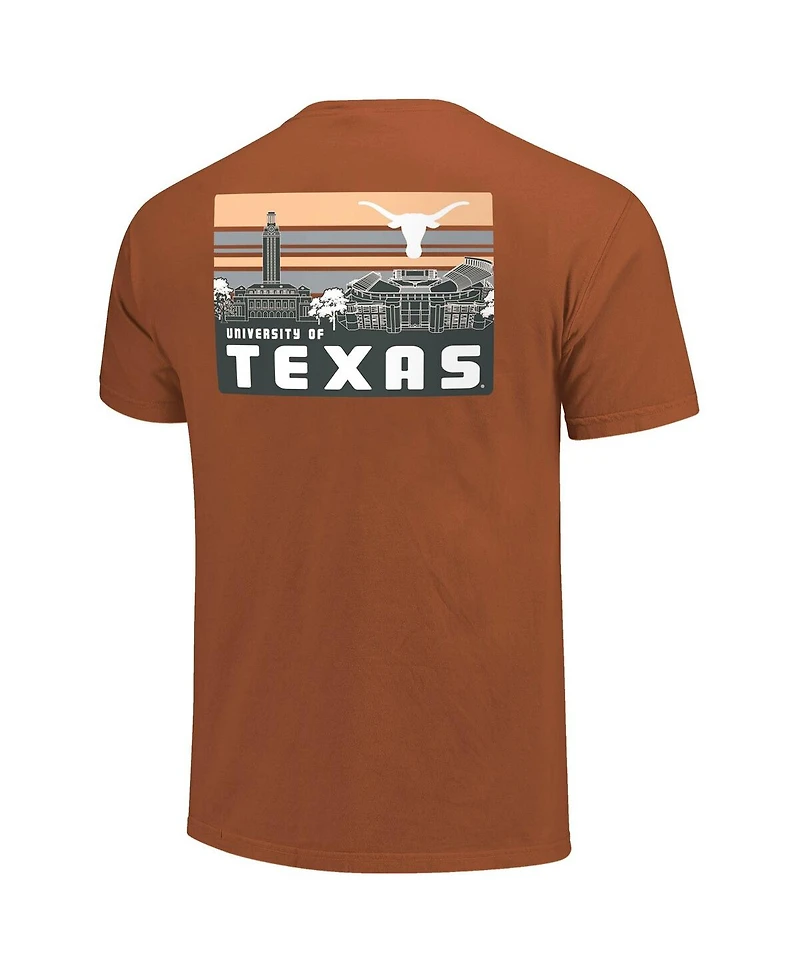 Image One Men's Texas Orange Texas Longhorns Striped Campus Skyline T-Shirt