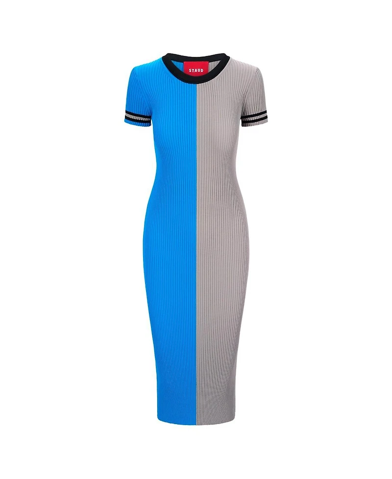 Staud Women's Blue/Silver Detroit Lions Colleen Dress
