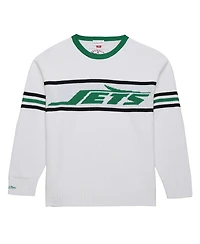 Mitchell & Ness Men's White New York Jets Throwback 1984 Pullover Sweater