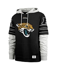 '47 Brand Men's Black Jacksonville Jaguars Double Header Blitz Cornerback Pullover Hoodie