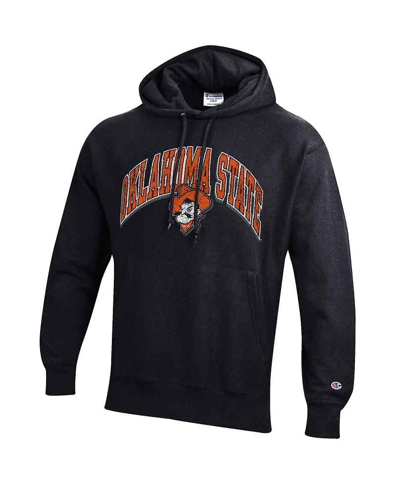 Champion Men's Black Oklahoma State Cowboys Vault Late Night Reverse Weave Pullover Hoodie