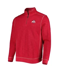 Tommy Bahama Men's Scarlet Ohio State Buckeyes Big Tall Tobago Bay Tri-Blend Quarter-Zip Sweatshirt