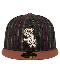 New Era Men's Brown Chicago White Sox Vintage Herringbone 59FIFTY Fitted Hat