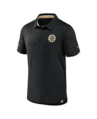 Fanatics Men's Black Boston Bruins Authentic Pro Jacquard Polo