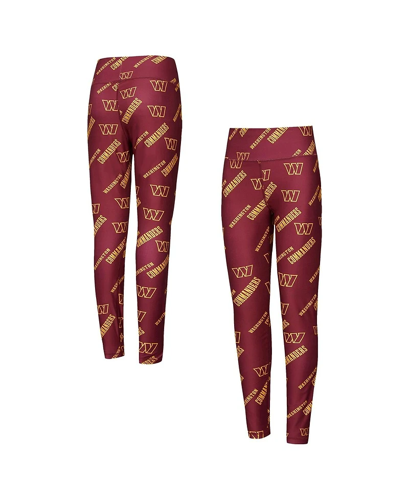 Concepts Sport Women's Burgundy Washington Commanders Breakthrough Allover Print Knit Sleep Leggings