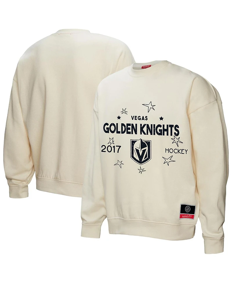 Mitchell & Ness Women's Cream Vegas Golden Knights Logo 3.0 Pullover Sweatshirt