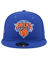 New Era Men's Blue New York Knicks Throwback Pennant 59FIFTY Fitted Hat