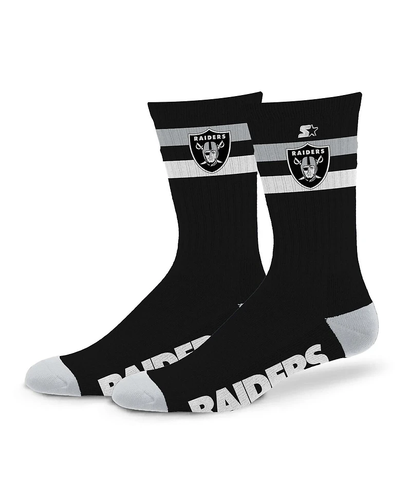 Starter Men's and Women's Las Vegas Raiders Team Color Two-Stripe Crew Socks