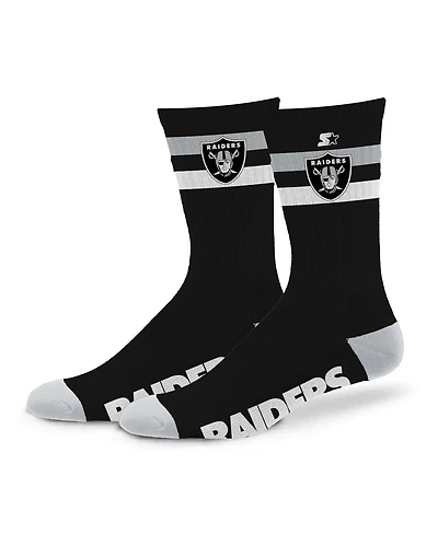 Starter Men's and Women's Las Vegas Raiders Team Color Two-Stripe Crew Socks