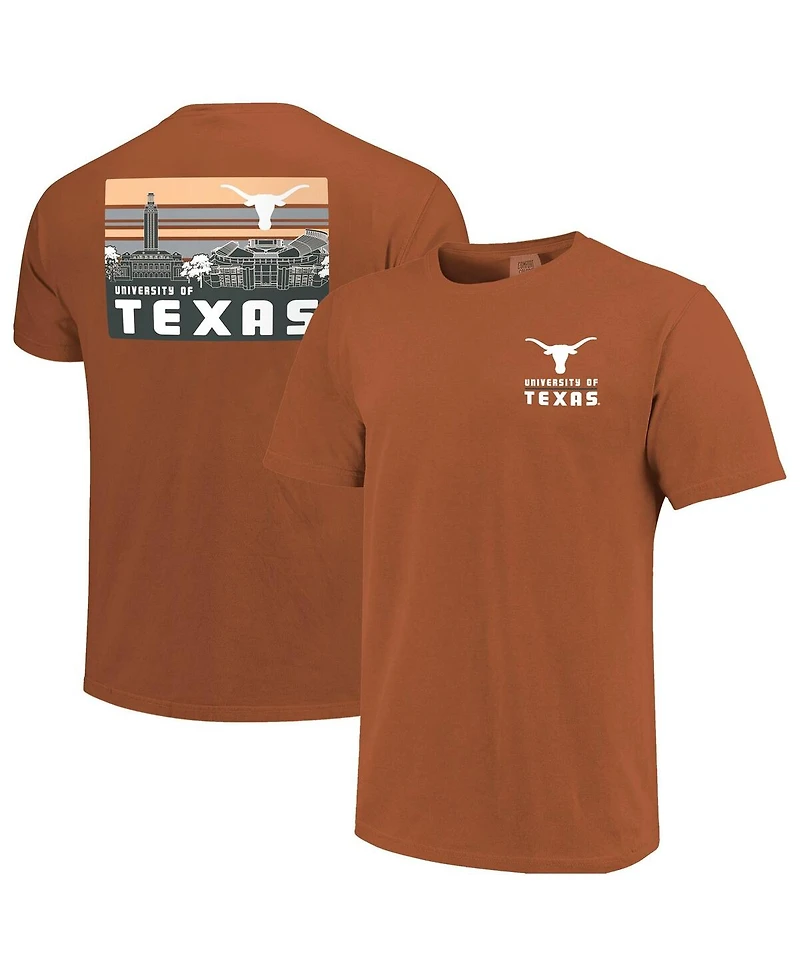Image One Men's Texas Orange Texas Longhorns Striped Campus Skyline T-Shirt