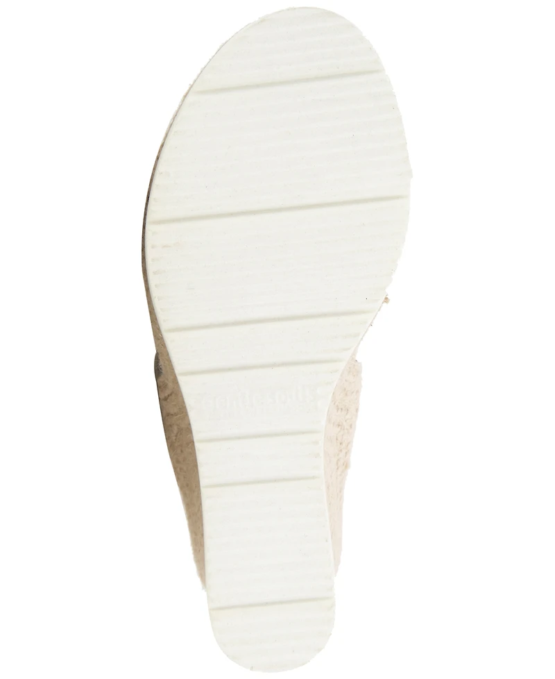 Gentle Souls Women's Evora Stitched-Trim Wedge Sandals