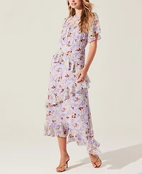 Astr the Label Women's Floramae Floral Ruffle-Trim Midi Dress