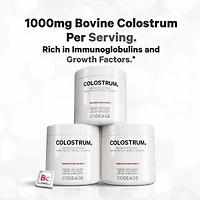 Bovine Colostrum Powder Supplement 4-Month Supply, 1000mg per Serving, Grass-Fed Ethically Sourced, Immunoglobulin-Rich Prized First Milk, Cold-Chain