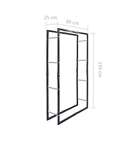 Firewood Rack Black 31.5"x9.8"x59.1" Steel