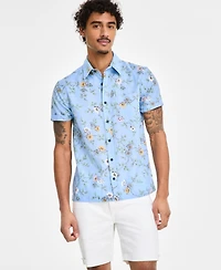 Sun + Stone Men's Clyde Floral Linen Blend Shirt, Exclusively at Macy's
