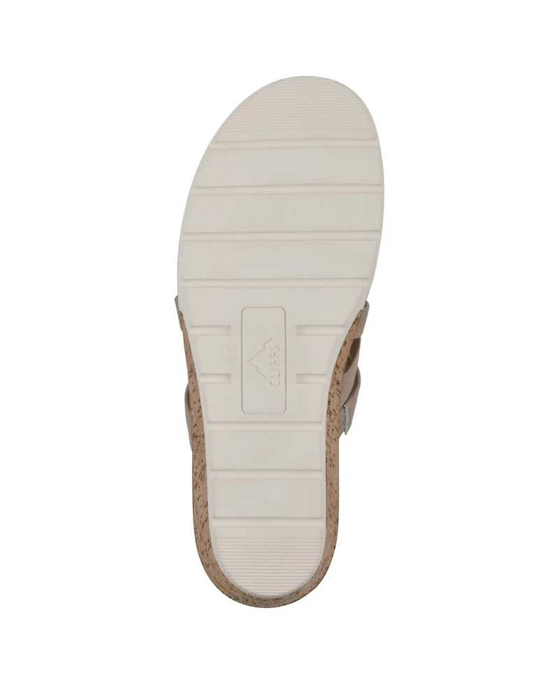 Cliffs by White Mountain Women's Tinisha Wedge Slip-On Sandals