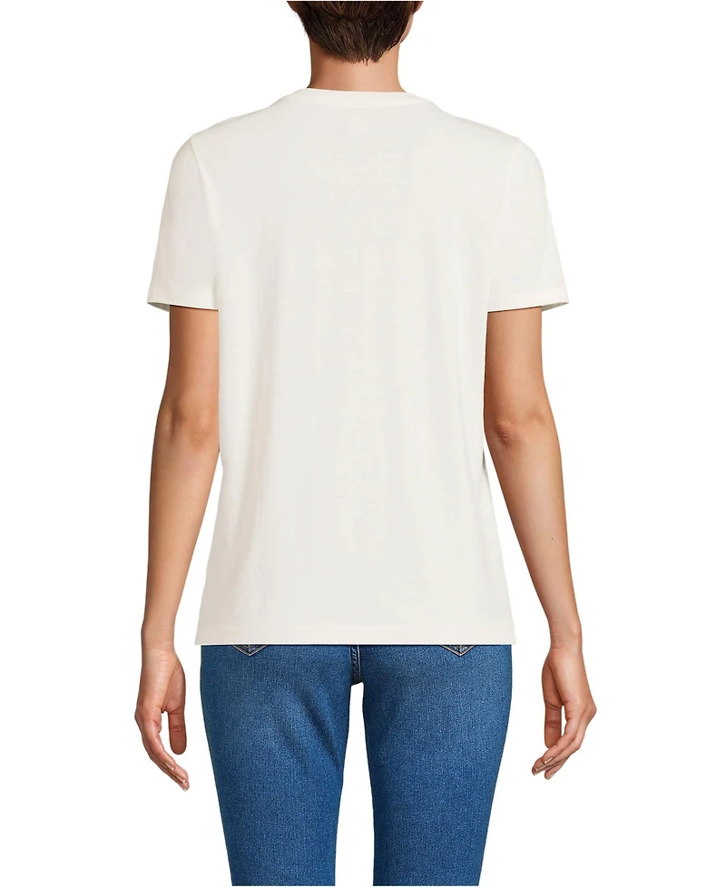 Lands' End Women's Relaxed Supima Cotton Crew Neck T-Shirt