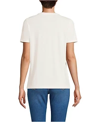 Lands' End Women's Relaxed Supima Cotton Crew Neck T-Shirt