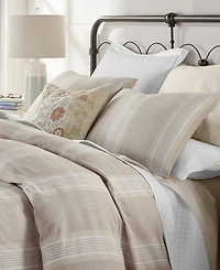 Charter Club Clifton Cotton/Linen Stripe 3-Pc. Comforter Set, Full/Queen, Exclusively at Macy's