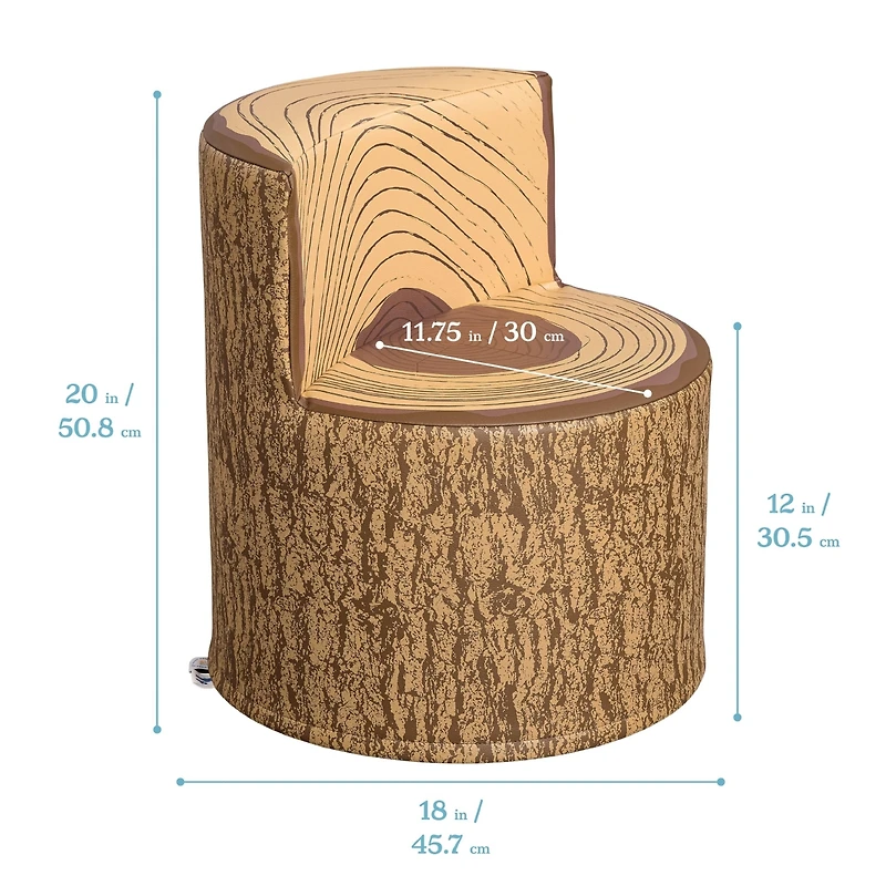 ECR4Kids SoftZone Tree Log Chair, Chocolate