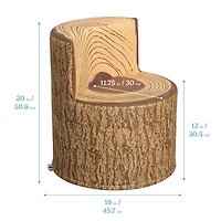 ECR4Kids SoftZone Tree Log Chair, Chocolate