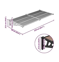 Door Canopy Black 94.1"x35.4" Polycarbonate