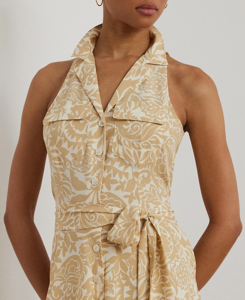 Lauren Ralph Lauren Women's Floral Crepe Sleeveless Shirtdress