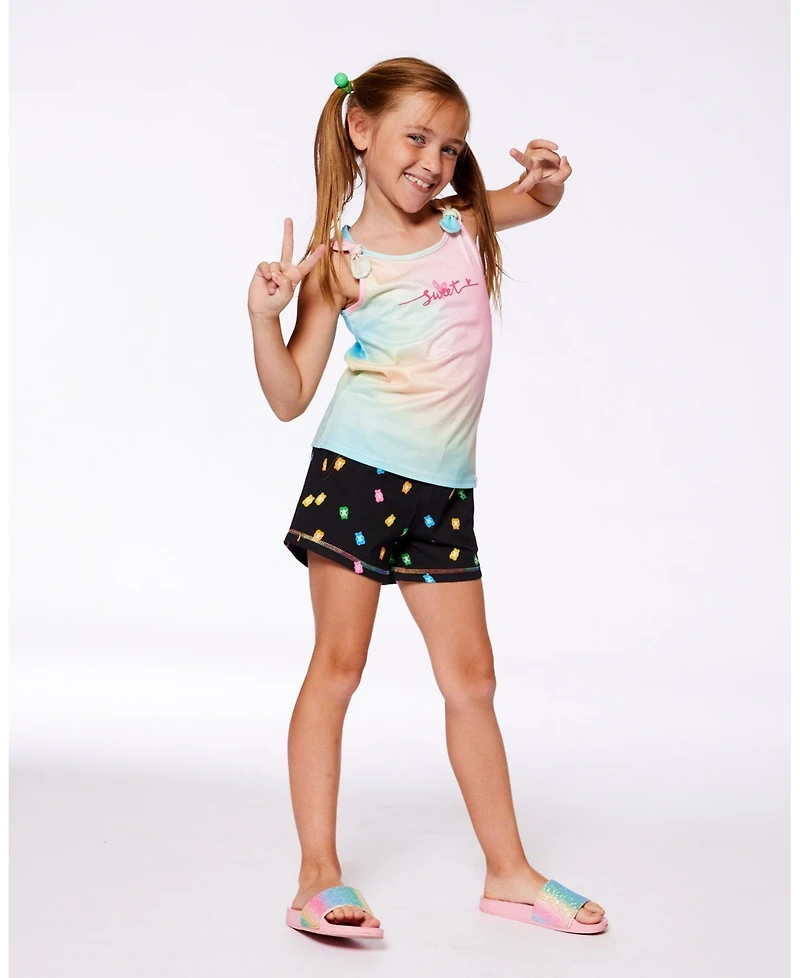 Deux par Deux Toddler Girls Tank Top With Knots Multicolored Tie Dye - Toddler|Child