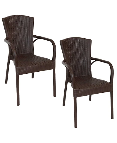 Faux Wood Design Plastic All-Weather Commercial-Grade Segesta Indoor/Outdoor Patio Dining Chair