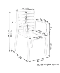 Polypropylene Stackable Illias Outdoor Patio Arm Chair