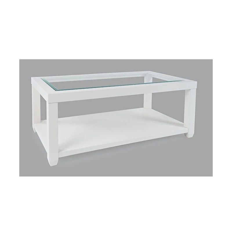 Urban Icon Contemporary Rectangular Glass Inlay Coffee Table