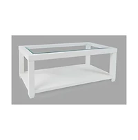 Urban Icon Contemporary Rectangular Glass Inlay Coffee Table