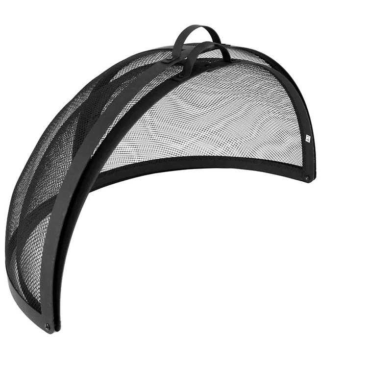 Fire Pit Screen - Round Fire Pit Spark Screen - Heavy-Duty Steel Mesh Metal Cover with Handle - Fire Pit Screen Cover with Door - 24 Inch Diameter