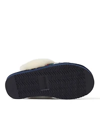 Fireside by Dearfoams Women's Sydney Holiday Fair Isle Genuine Shearling Scuff Slipper