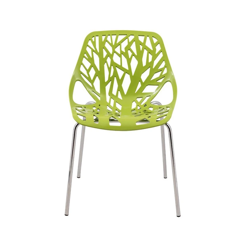 LeisureMod Modern Asbury Dining Chair w/ Chromed Legs