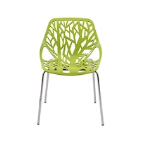 LeisureMod Modern Asbury Dining Chair w/ Chromed Legs