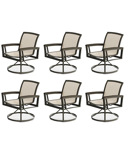 Bartow Outdoor, Swivel Chairs Set of 6, Created for Macy's