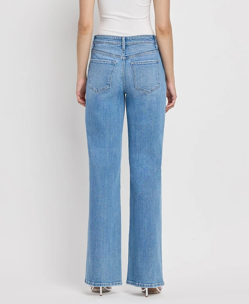 Flying Monkey Women's High Rise Vintage-like Flare Jeans
