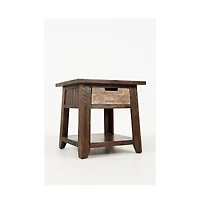 Painted Canyon Rustic Solid Acacia End Table