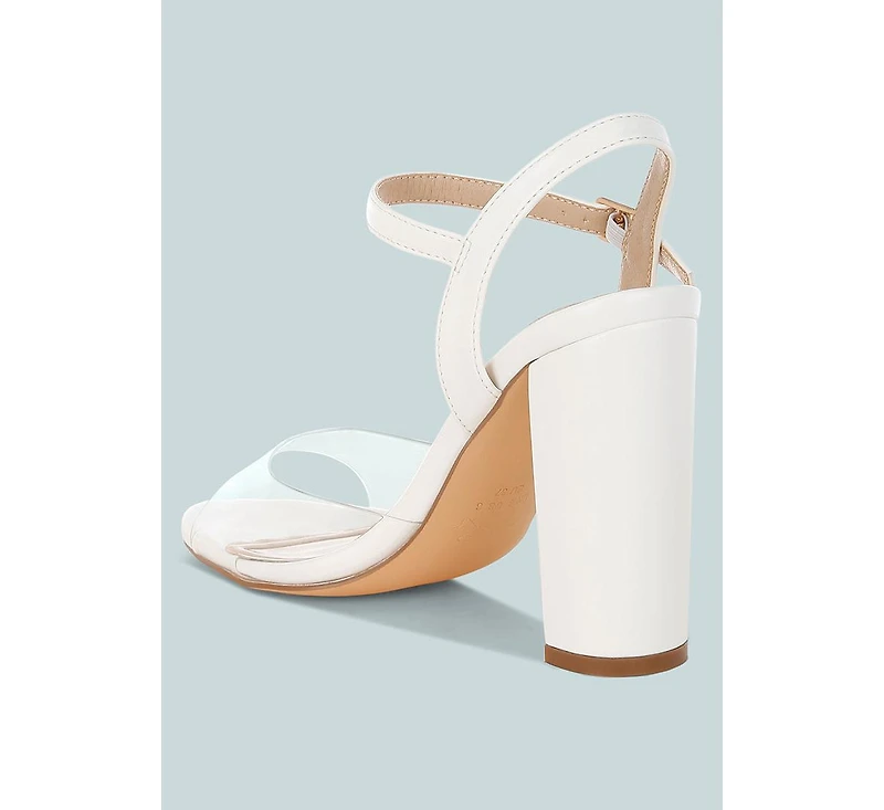 Perta Clear Strap Block Heel Sandals