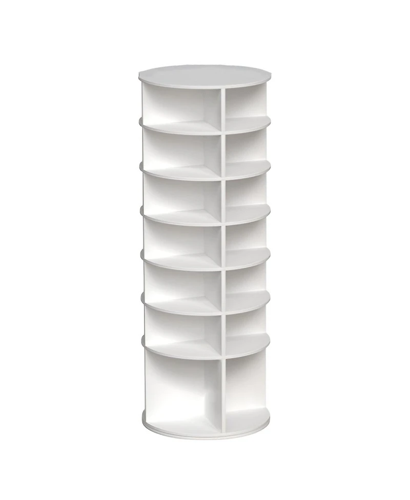 Revolving Shoe Organizer Tower – Compact Rotating Rack for Shoes, Heels & Accessories