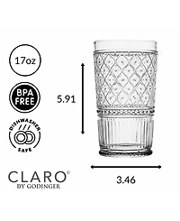 Godinger Claro Highball Glasses, Set of 4