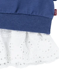 Levi's Toddler Girls 2-Piece Eyelet Crewneck Top and Flared Leggings Set