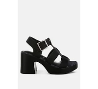 Avalon Chunky Pin Buckle Platform Heels Women