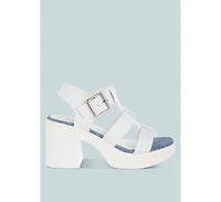 Avalon Chunky Pin Buckle Platform Heels Women