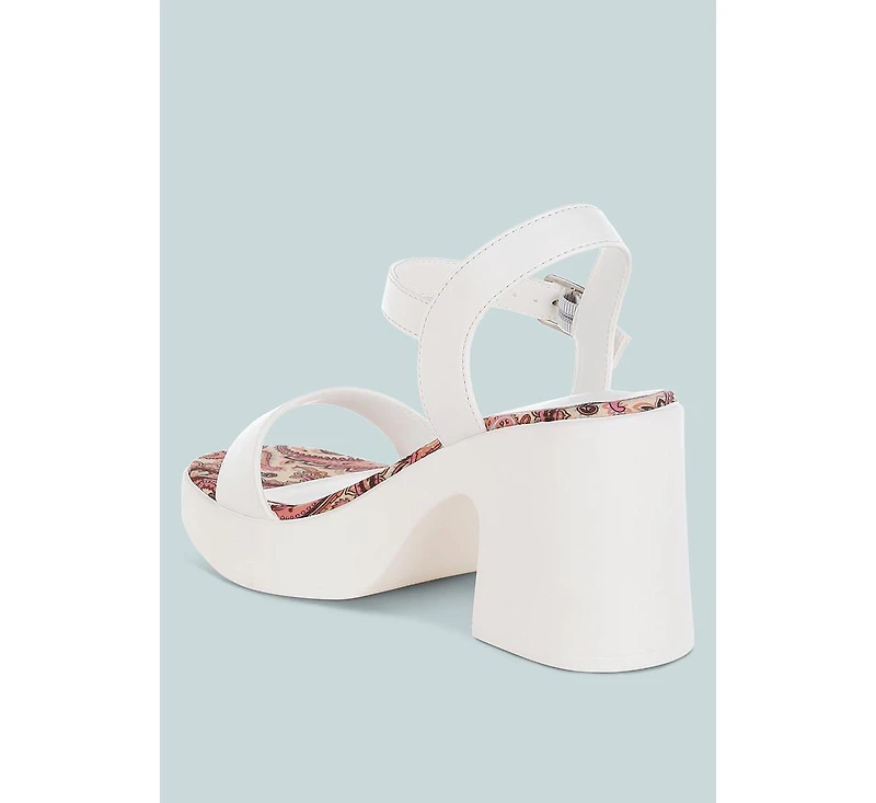 Kolata Faux Leather Pin Buckle Platform Heels