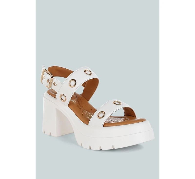 Urla Eyelet Detail Platform Heel Sandals Women