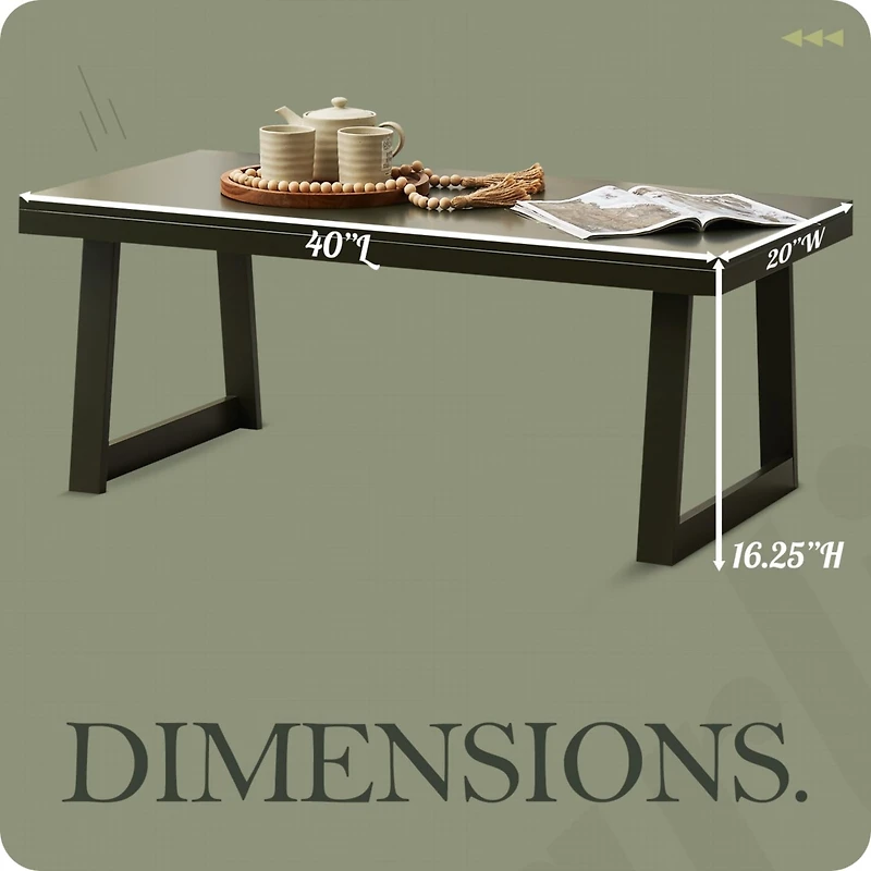 Kings Brand Furniture Charlie Rectangular Coffee Table, Center Cocktail Tea Table for Living Room